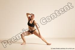 Underwear Martial art Woman White Moving poses Average long colored Dynamic poses Academic